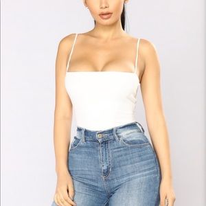 Ivory body suit fashion nova